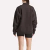 Lang geschnittenes Rollkragen-Sweatshirt für Damen
