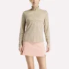Langärmeliger Golf-Pullover für Damen mit 1/4-Reißverschluss und Engineered Vector Jacquard