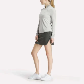 Langärmeliger Golf-Pullover für Damen mit 1/4-Reißverschluss und Engineered Vector Jacquard
