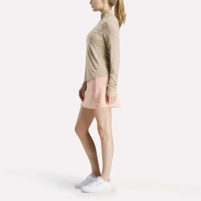 Langärmeliger Golf-Pullover für Damen mit 1/4-Reißverschluss und Engineered Vector Jacquard