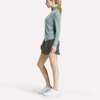 Langärmeliger Golf-Pullover für Damen mit 1/4-Reißverschluss und Engineered Vector Jacquard