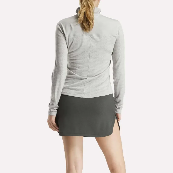Langärmeliger Golf-Pullover für Damen mit 1/4-Reißverschluss und Engineered Vector Jacquard