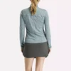 Langärmeliger Golf-Pullover für Damen mit 1/4-Reißverschluss und Engineered Vector Jacquard