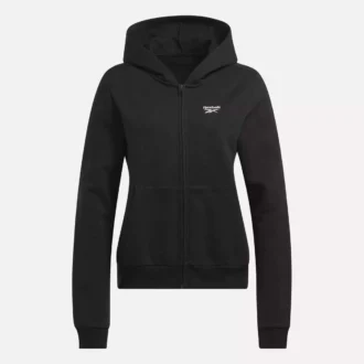 Reebok Identity Small Logo Fleece-Hoodie mit durchgehendem Reißverschluss für Damen