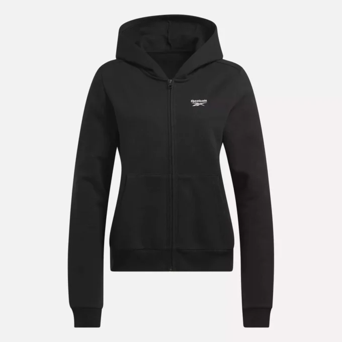 Reebok Identity Small Logo Fleece-Hoodie mit durchgehendem Reißverschluss für Damen