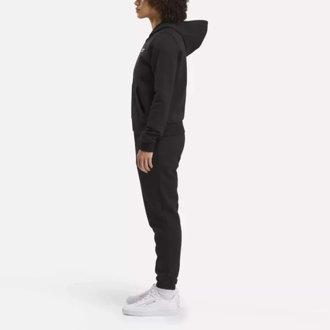 Reebok Identity Small Logo Fleece-Hoodie mit durchgehendem Reißverschluss für Damen