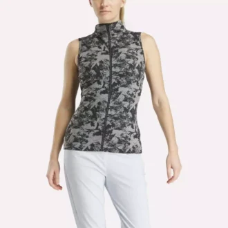 Ärmelloses Golf-Oberteil für Damen mit Stehkragen – Vector Abstract Print