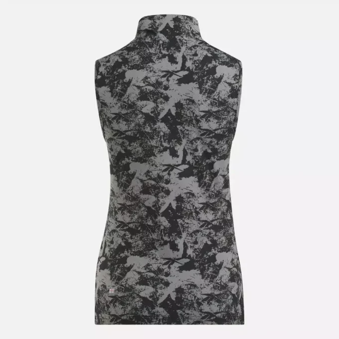 Ärmelloses Golf-Oberteil für Damen mit Stehkragen – Vector Abstract Print