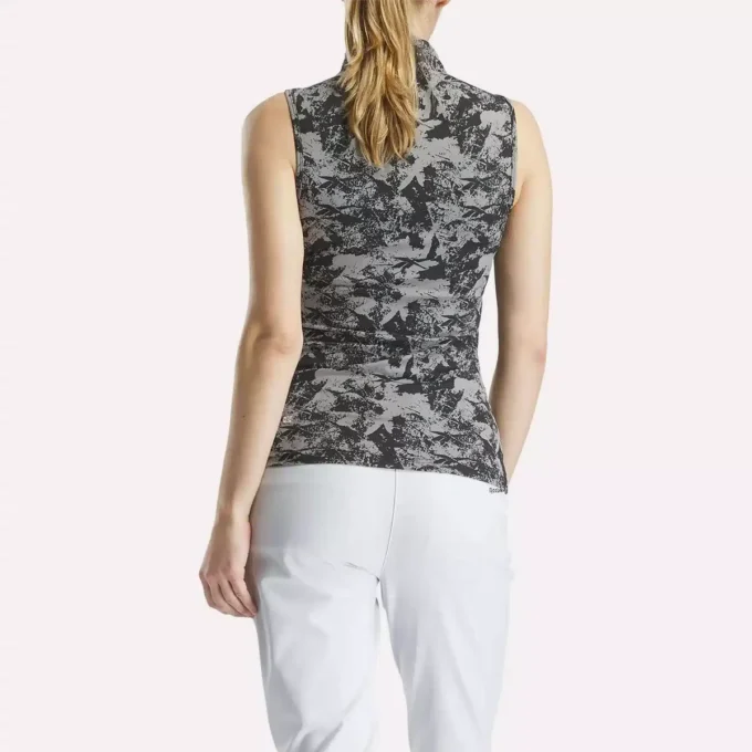 Ärmelloses Golf-Oberteil für Damen mit Stehkragen – Vector Abstract Print