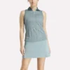 Ärmelloses Golf-Poloshirt für Damen mit tonalem Vector-Jacquardmuster