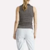 Ärmelloses Golf-Poloshirt für Damen mit tonalem Vector-Jacquardmuster