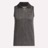 Ärmelloses Golf-Poloshirt für Damen mit tonalem Vector-Jacquardmuster