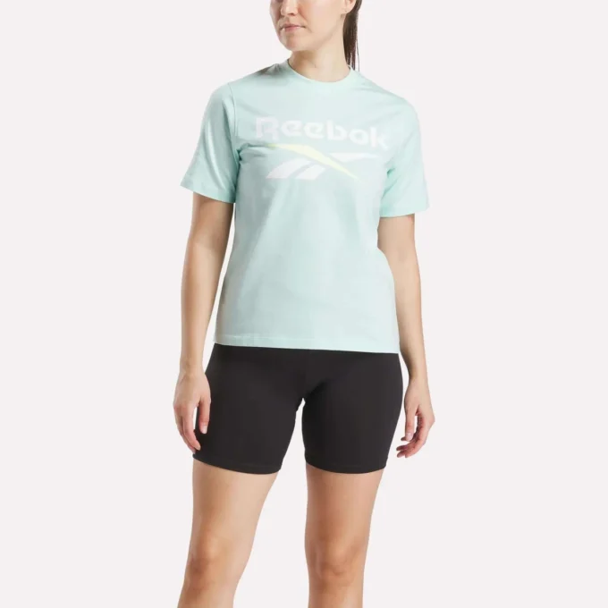 Zweifarbiges Damen-T-Shirt mit Rundhalsausschnitt und Logo