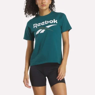 Zweifarbiges Damen-T-Shirt mit Rundhalsausschnitt und Logo