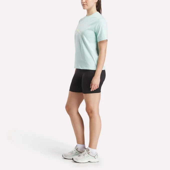 Zweifarbiges Damen-T-Shirt mit Rundhalsausschnitt und Logo