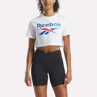 Zweifarbiges Logo-Crew-Shirt mit kurzen Ärmeln für Damen