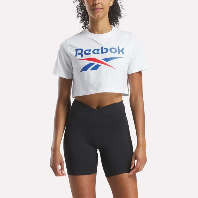 Zweifarbiges Logo-Crew-Shirt mit kurzen Ärmeln für Damen
