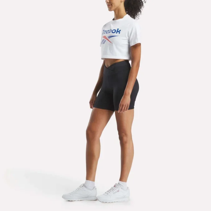 Zweifarbiges Logo-Crew-Shirt mit kurzen Ärmeln für Damen
