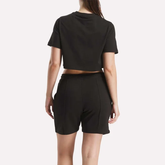 Zweifarbiges Logo-Crew-Shirt mit kurzen Ärmeln für Damen